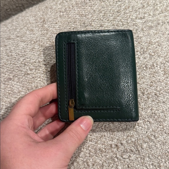 Fossil Forrest Green Leather Bi-Fold Card Slot & Coin Compartment Wallet - Picture 4 of 5